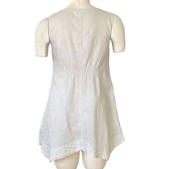 STYLE & CO Cotton Lace Patchwork Boho Sleeveless Cream Tunic Tank Top Sz 4 #170D - Picture 5 of 13